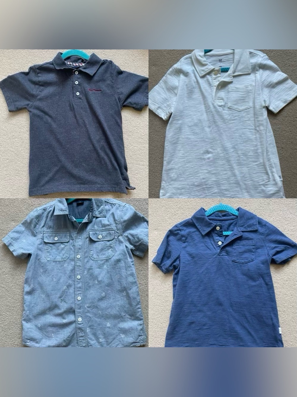 5 boys size small (6/7) polos & button downs